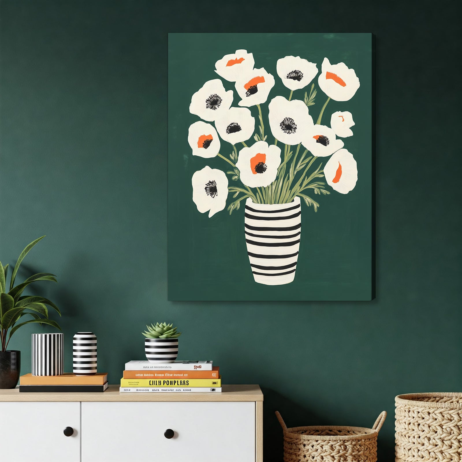 Poppies Bouquet Modern Wall Artwork!