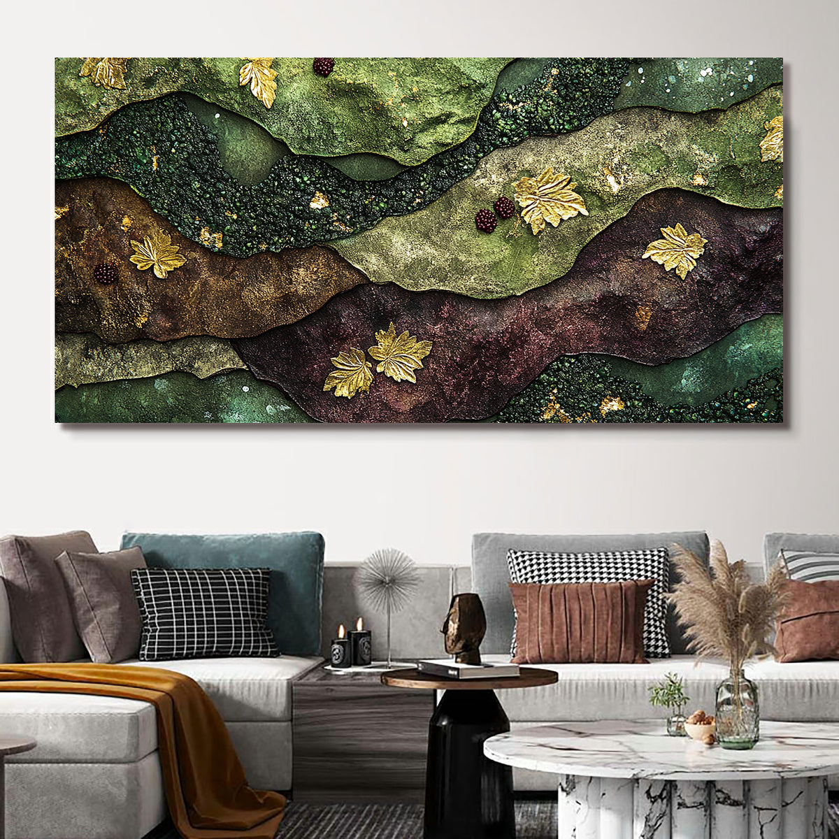 Autumn Landscape Abstract Canvas Wall Art for Living Room