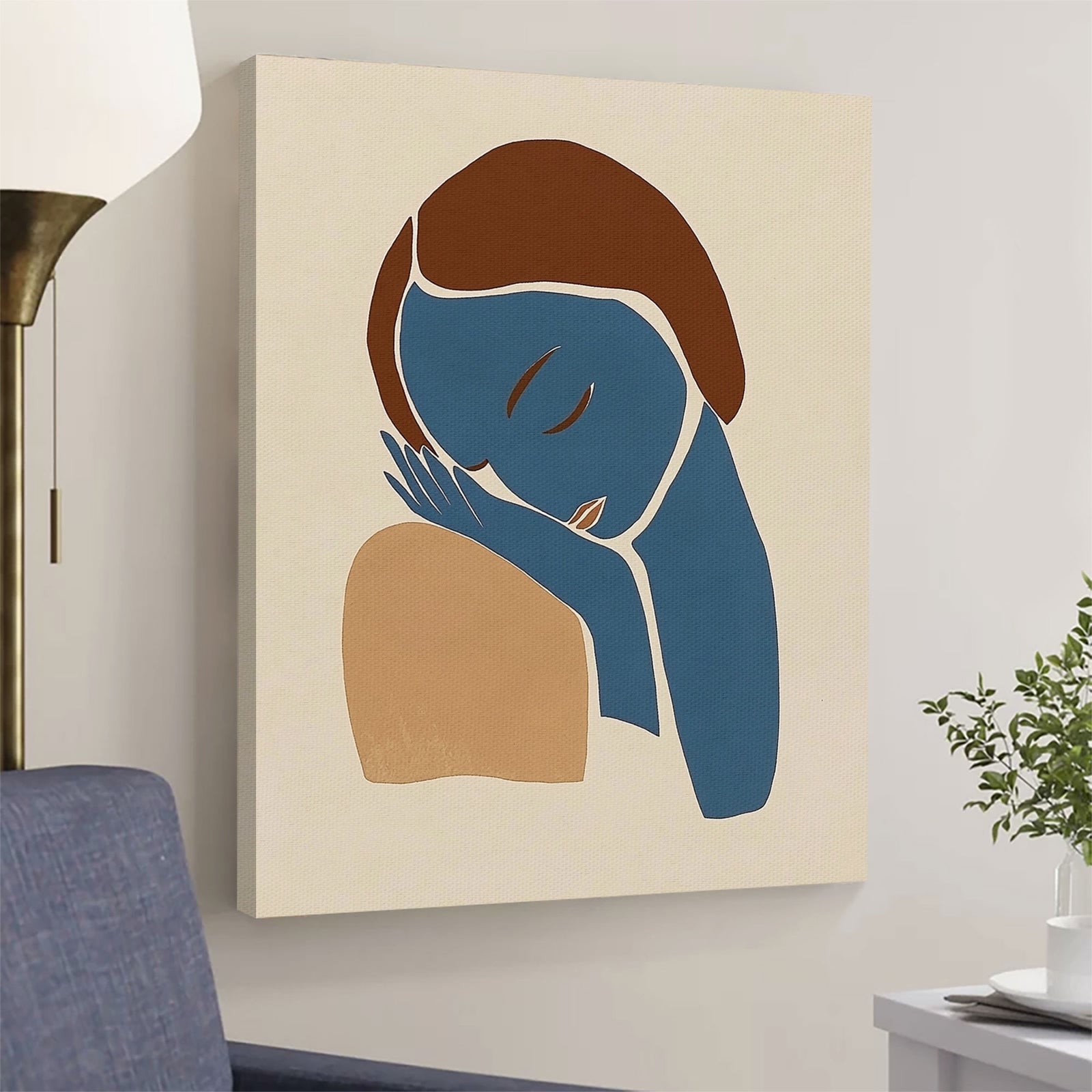 Minimalist Female Portrait Abstract Wall Art