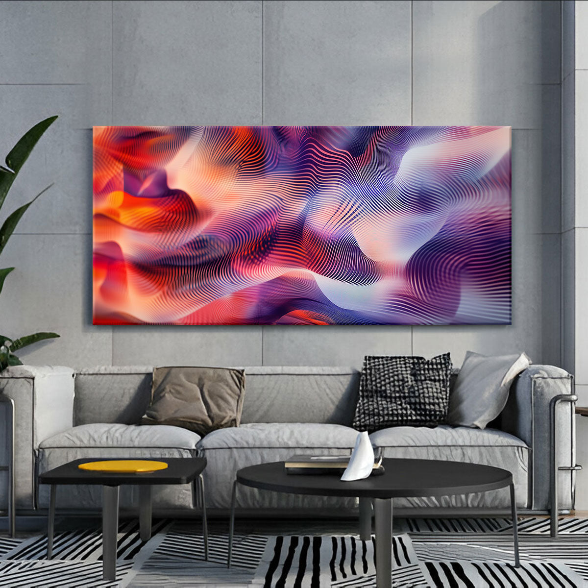 Fluid Dynamics Contemporary Abstract Canvas Wall Art for Living Room