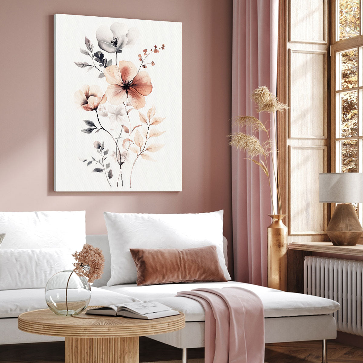 Botanical Watercolor - Minimalist Canvas Wall Art