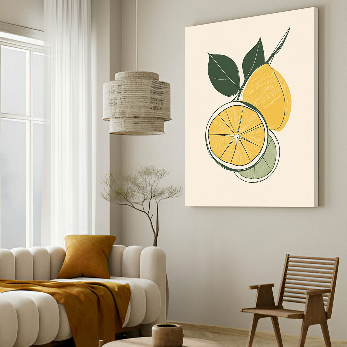 Lemon And Lime Harmony Abstract Wall Art