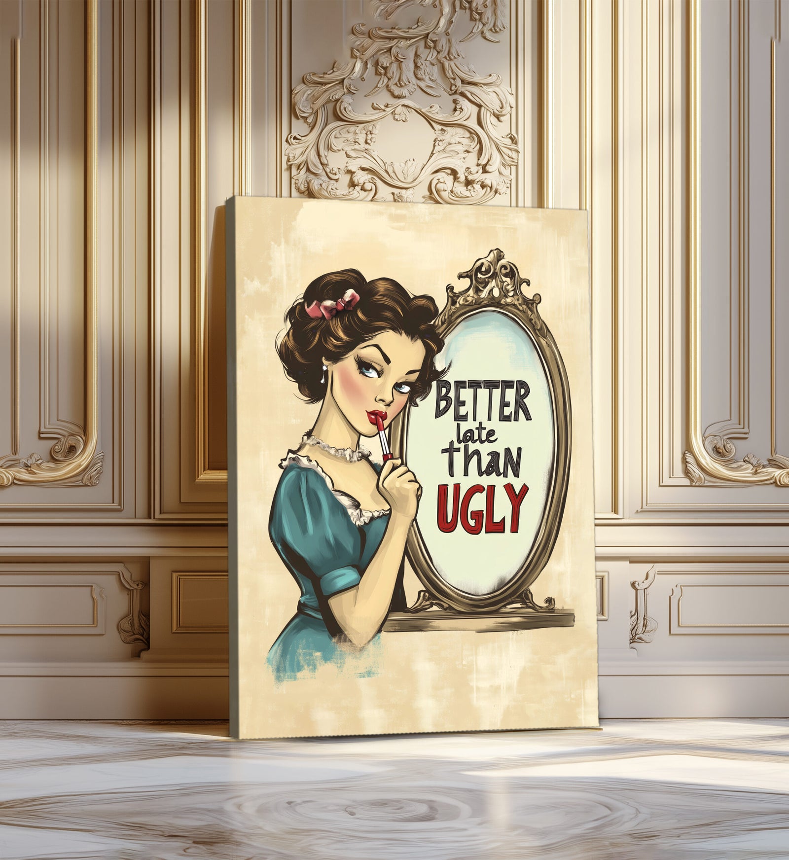Vintage Woman - Retro Minimalist Canvas Wall Art