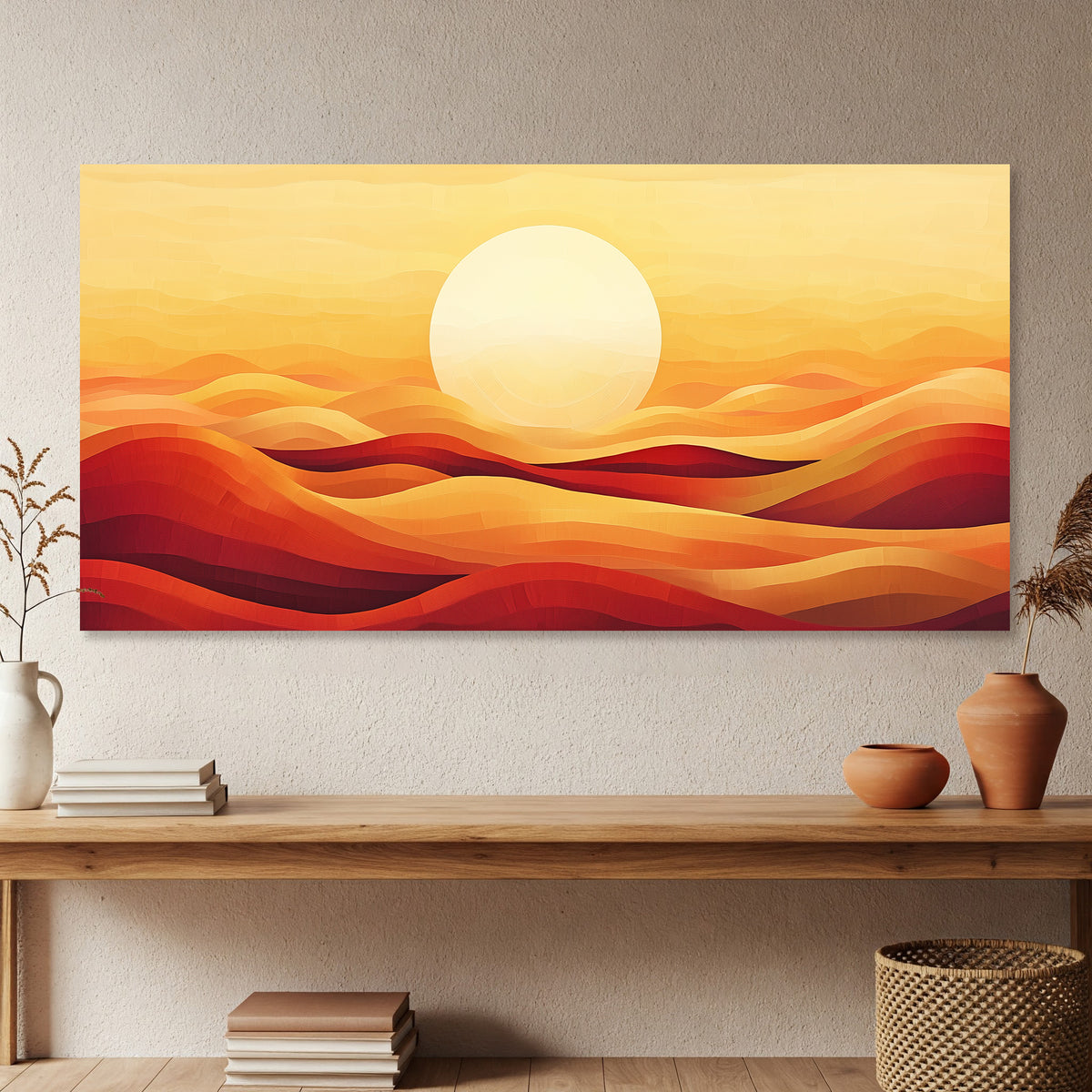Desert Horizon Modern Boho Wall Art Canvas