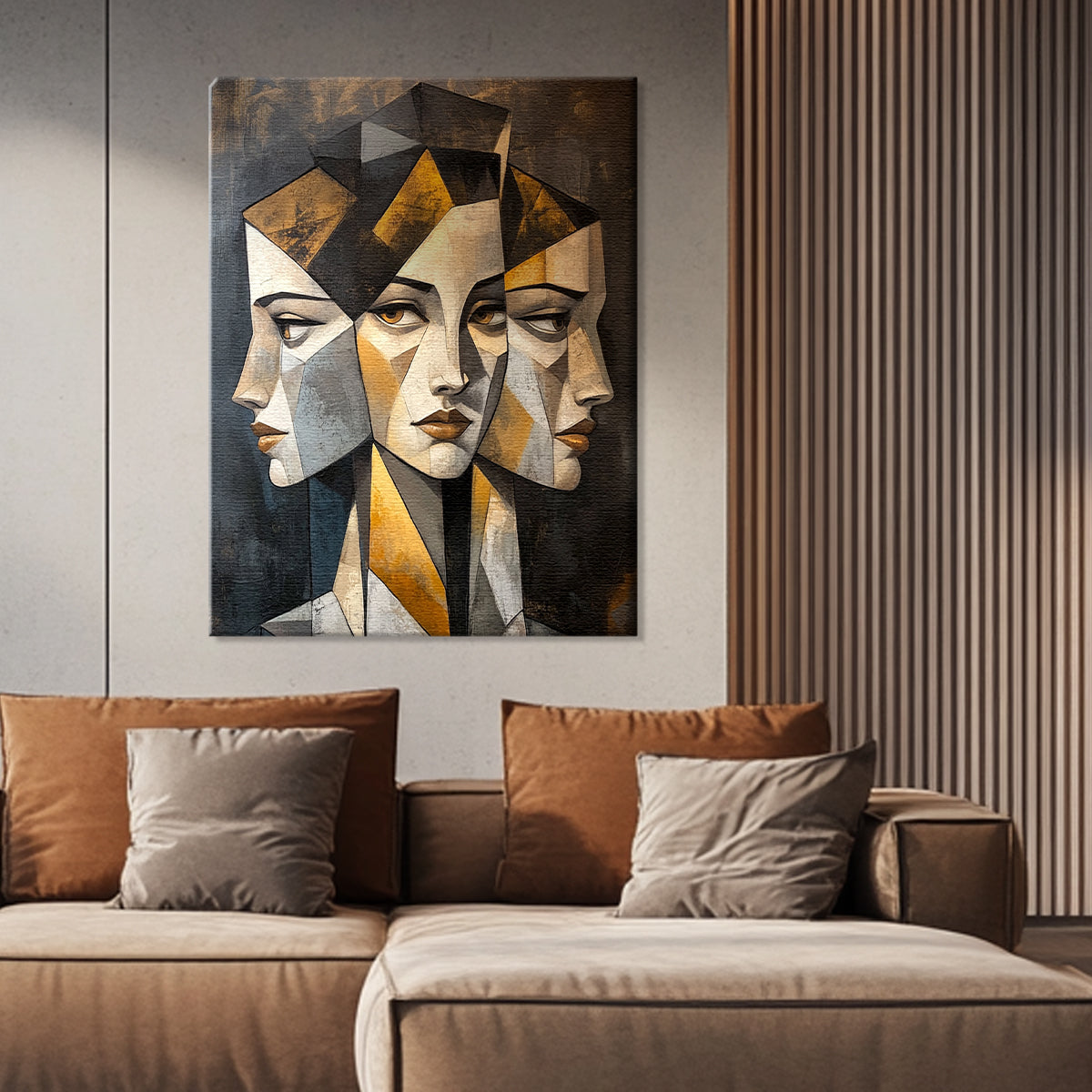 Reflections of Thought Abstract Portraiture Canvas Wall Art