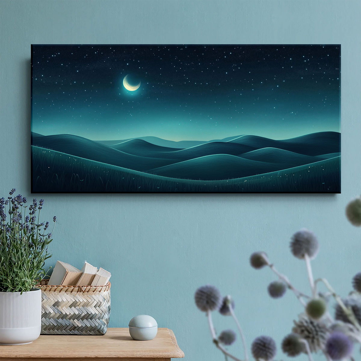 Dreamy Moon Boho Wall Decor Canvas