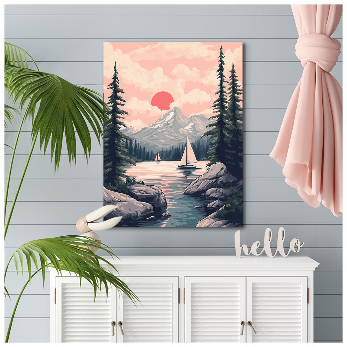 Serene Alpine Sail Fine Arts Print