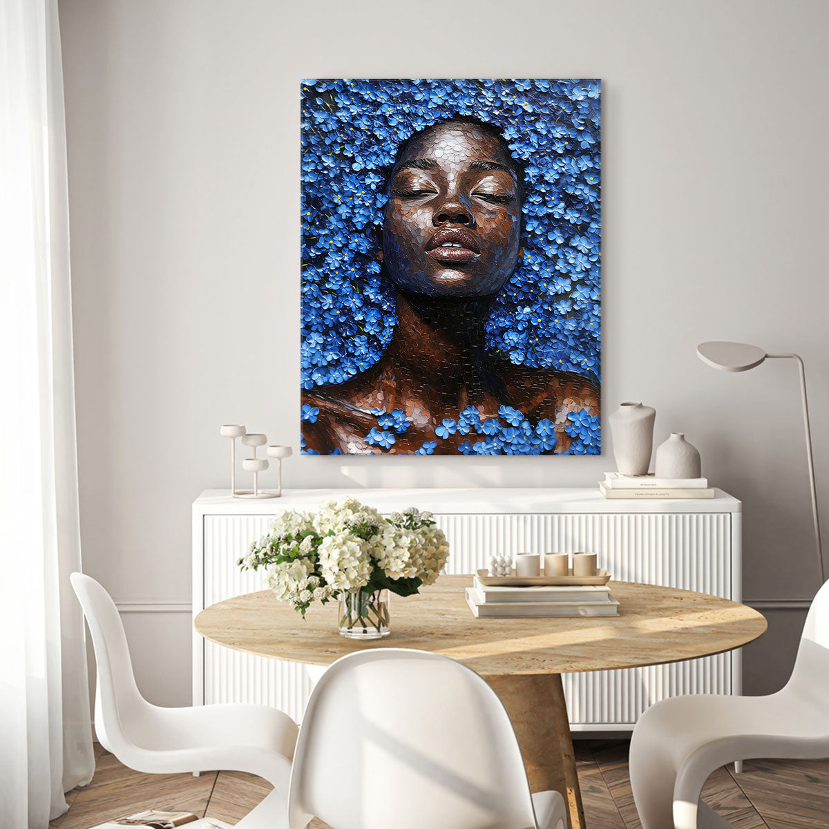 Sapphire Muse In Blossoms Fine Arts Print