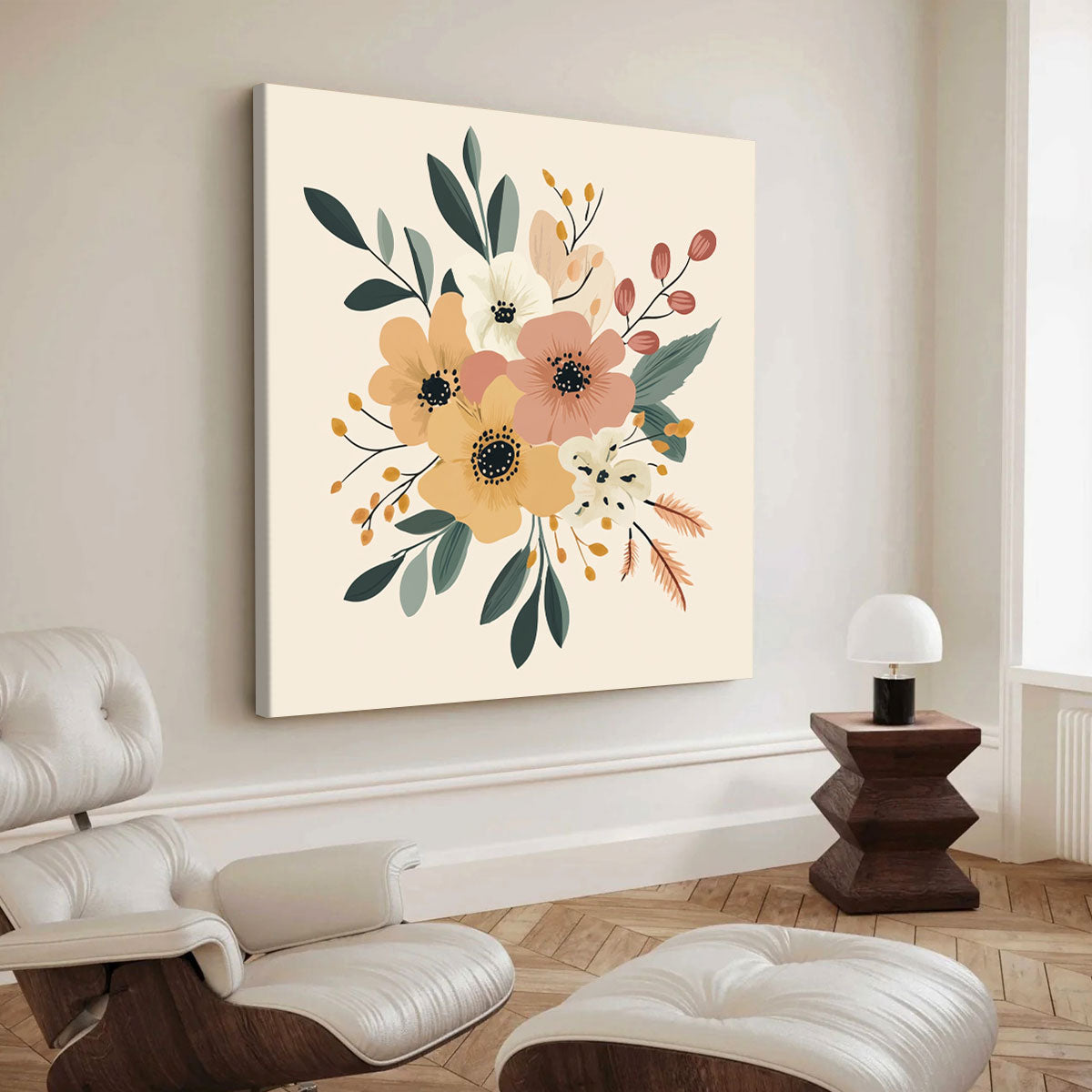 Stylized Floral Bouquet Boho Wall Decor