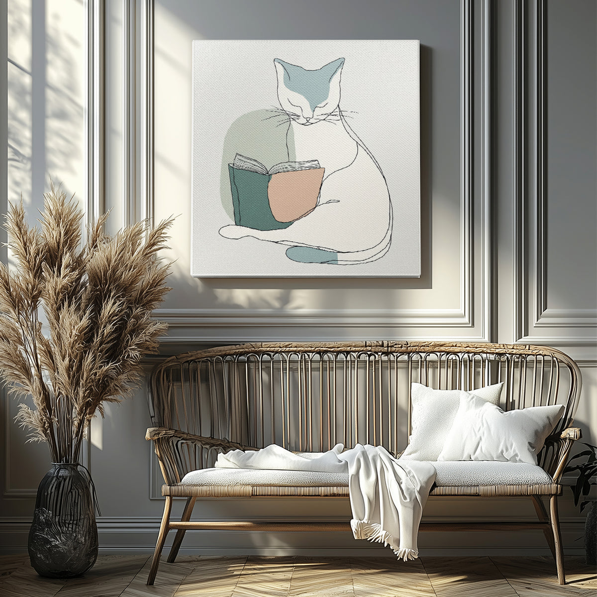 Open Book Minimalist Canvas Wall Art