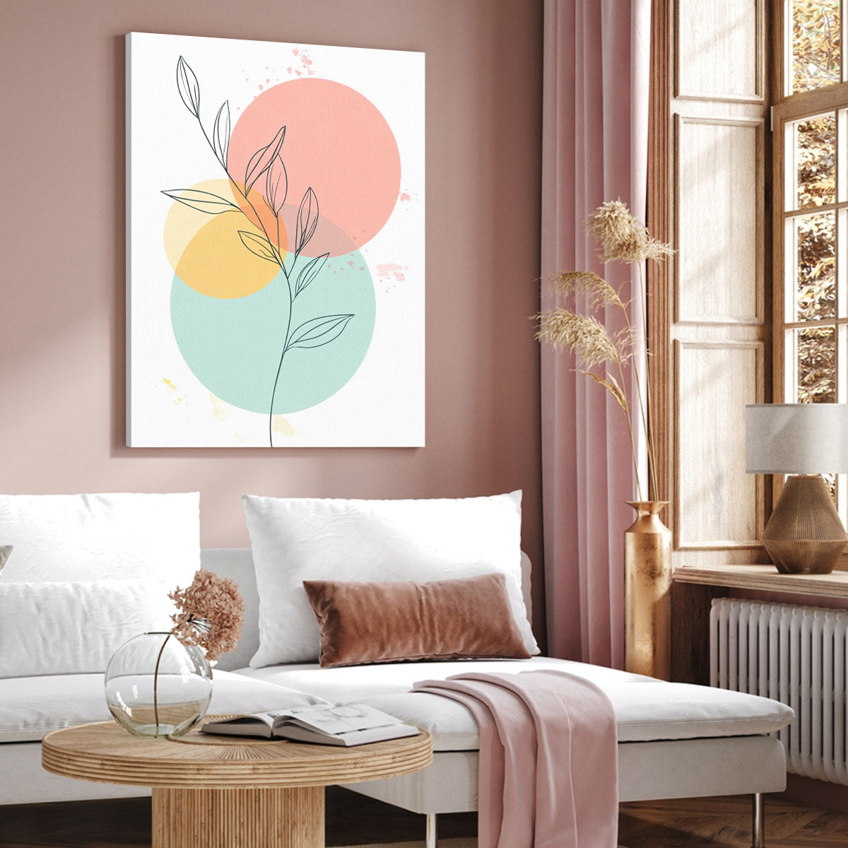 Leaf Line Art Minimalist Canvas Wall Art