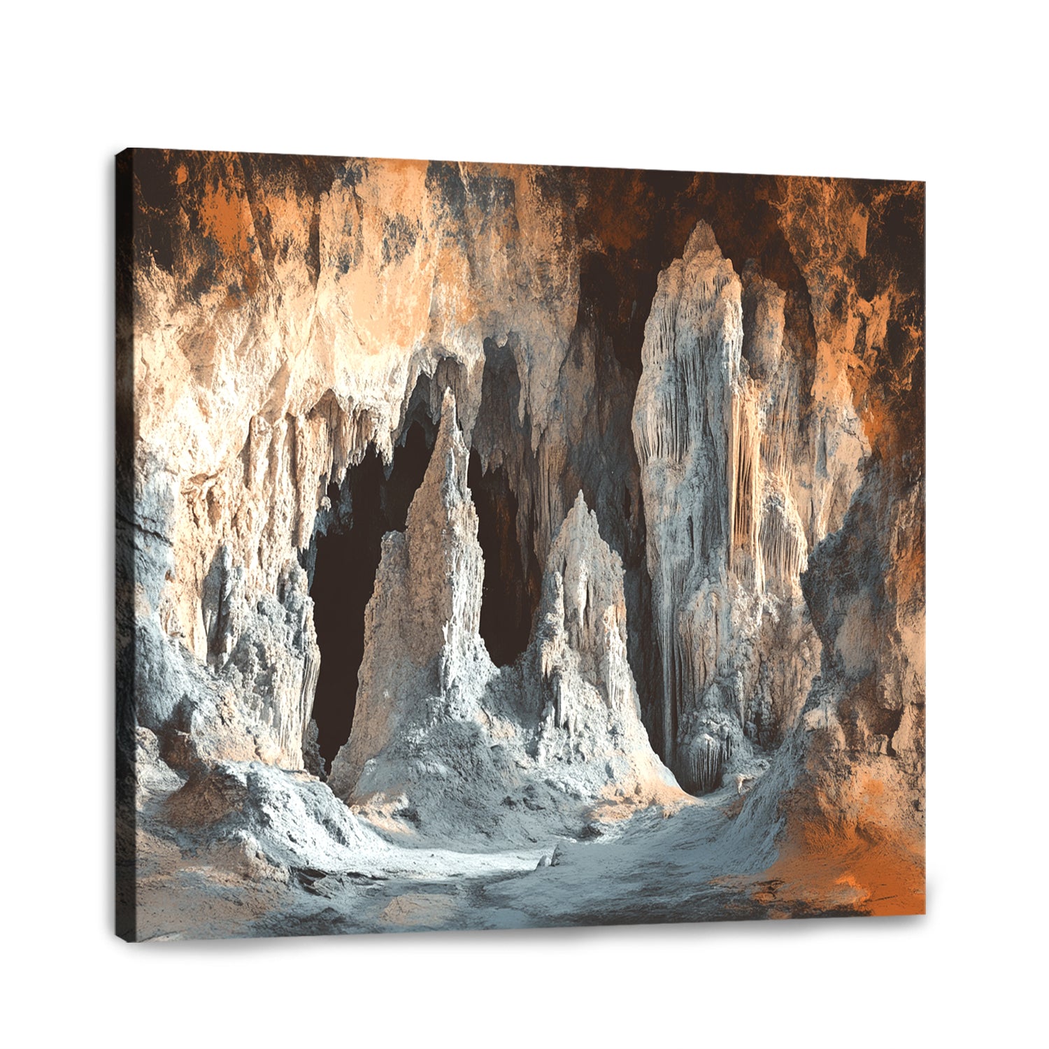 Realistic Cave Landscape Abstract Canvas Wall Art for Living Room