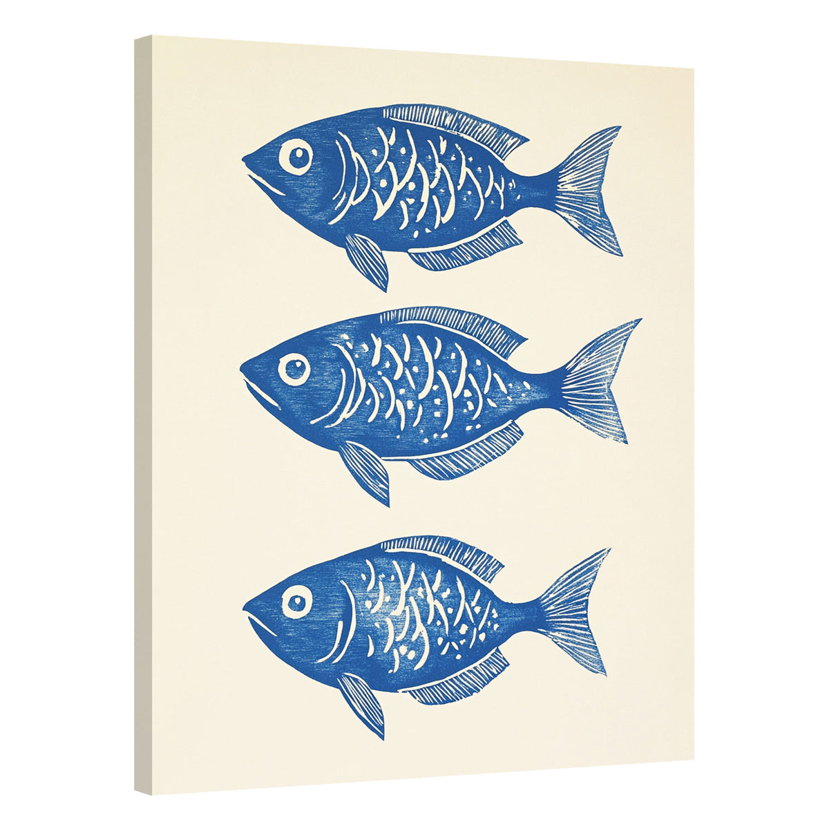 Indigo Fish Trio Modern Wall Artwork