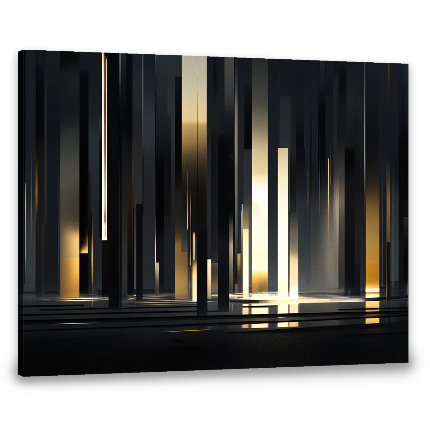Urban Echoes Futuristic Minimalism Abstract Canvas Wall Art