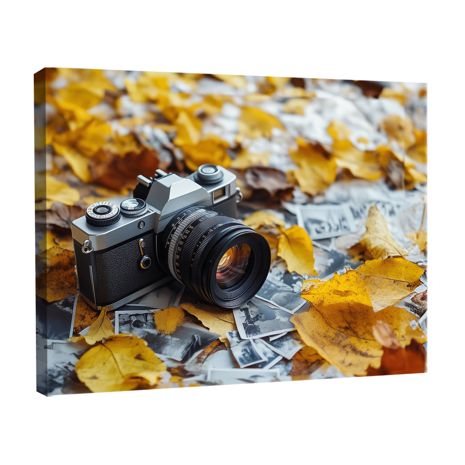 Vintage Camera and Film Rolls Canvas Wall Art for Retro Decor