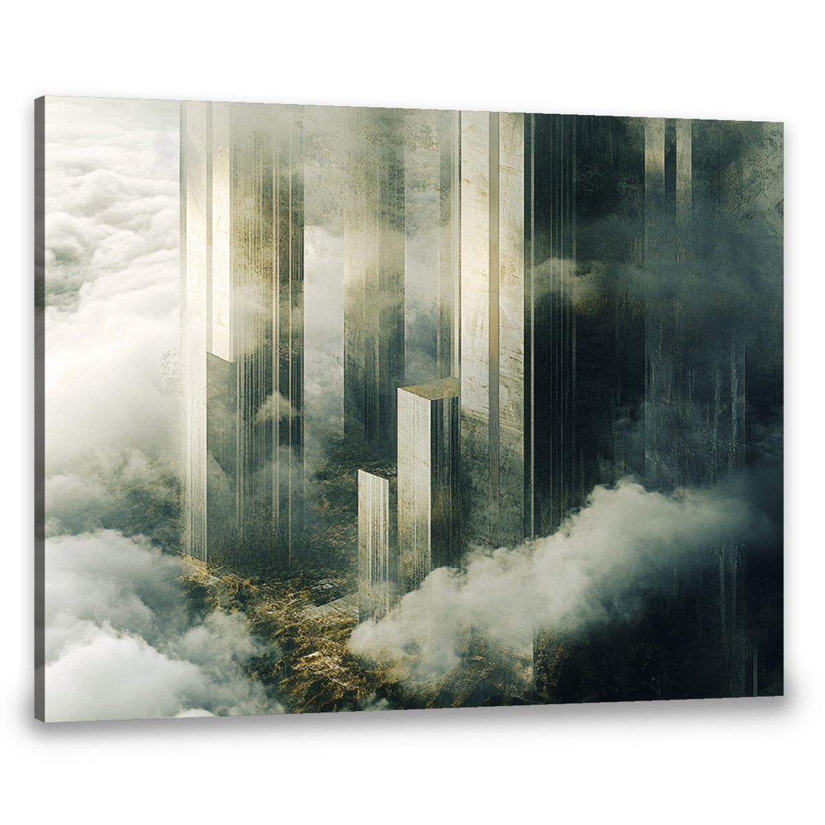 Celestial Towers Architectural Landscape Abstract Canvas Wall Art