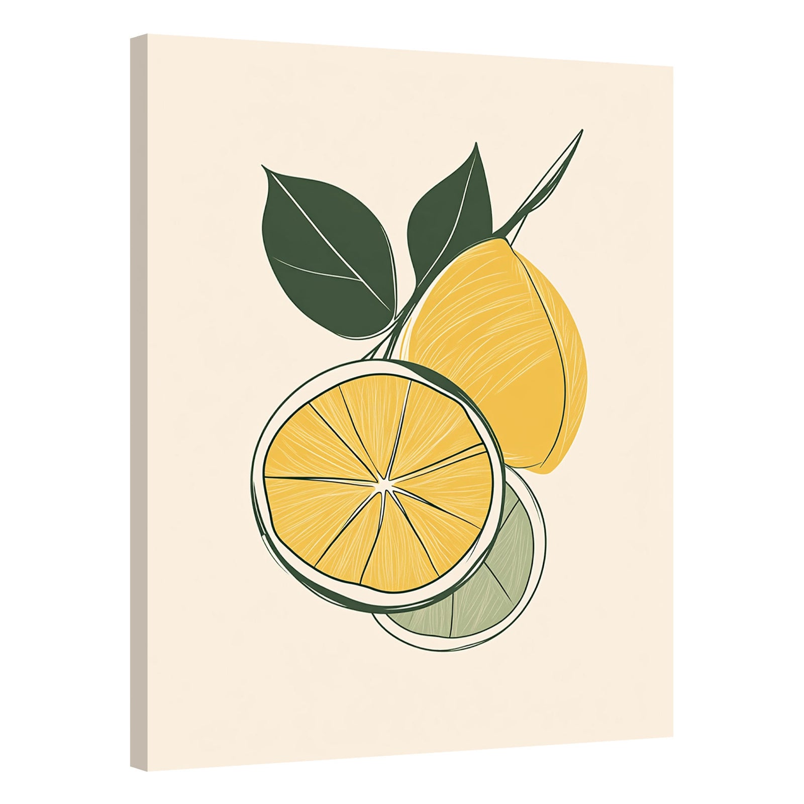 Lemon And Lime Harmony Abstract Wall Art