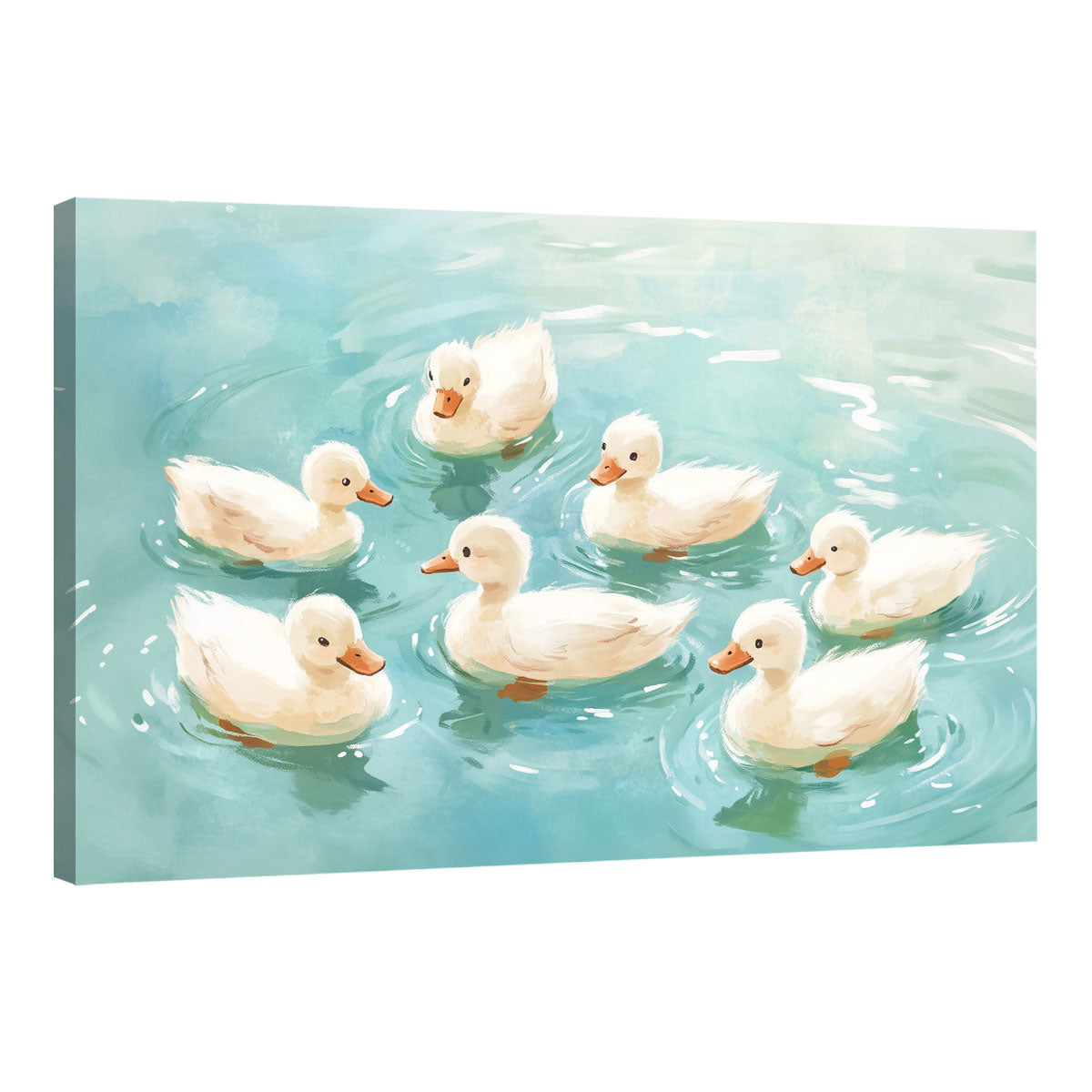 Canvas Duck Painting Pond Nature Artwork