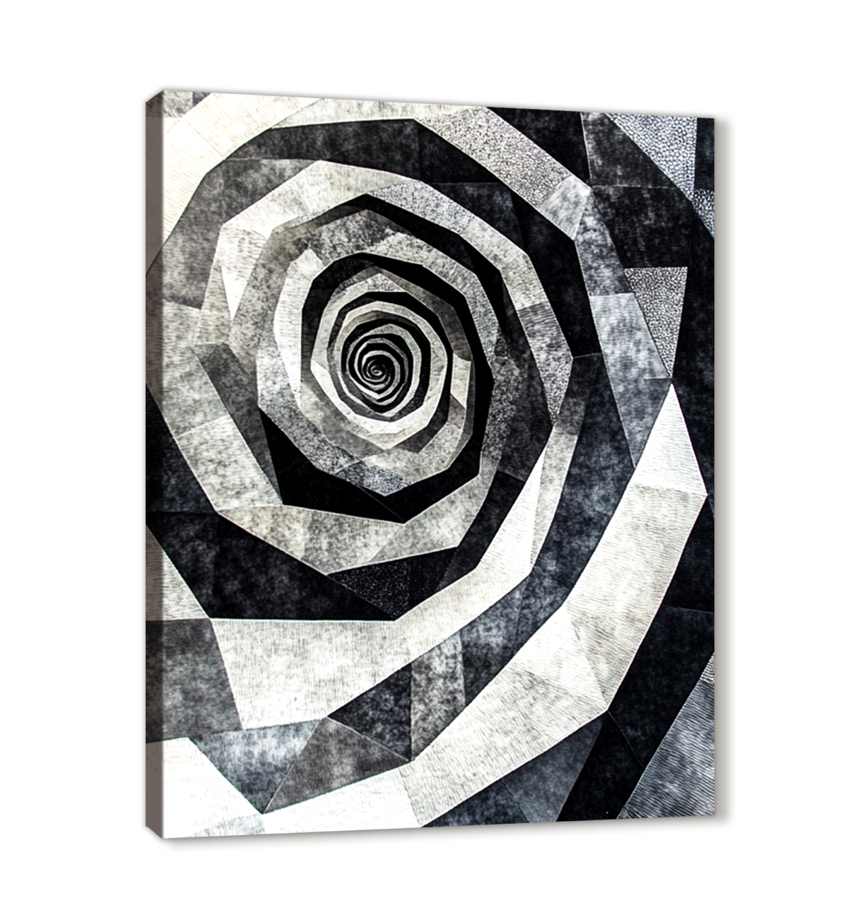 Eternal Spiral Monochromatic Abstract Canvas Wall Art
