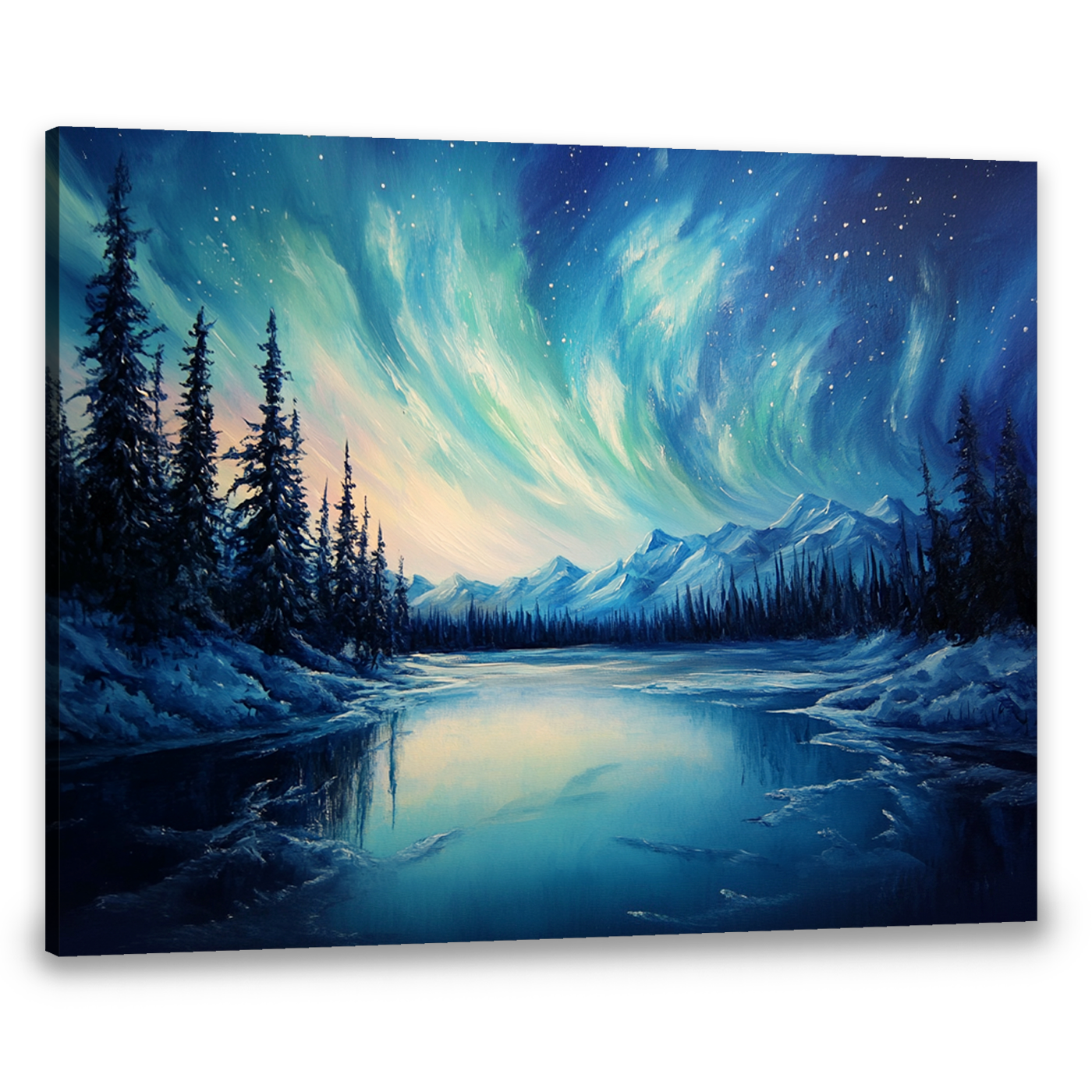 Aurora Dreams Landscape Abstract Canvas Wall Art