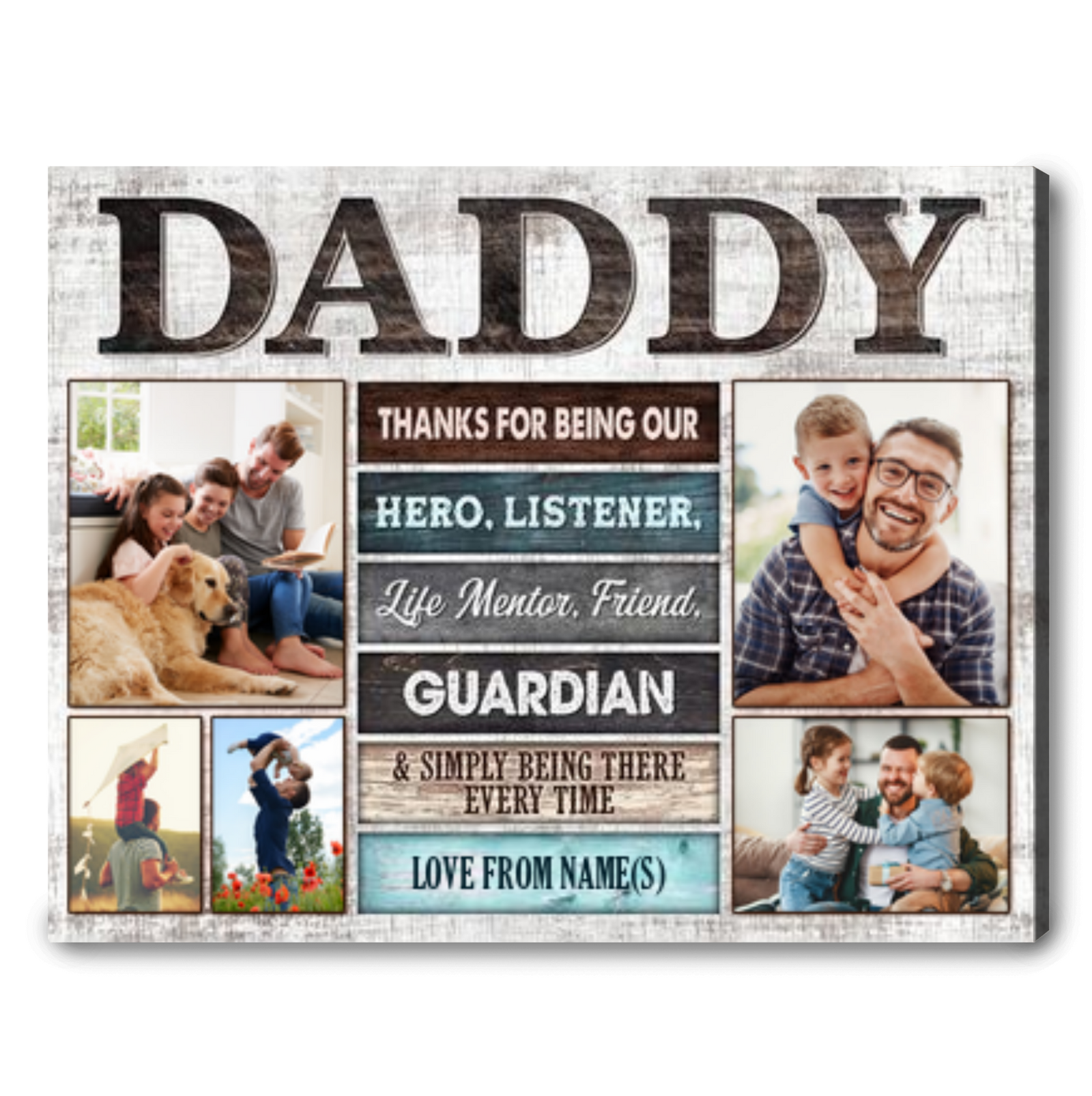 Personalized Father's Day Canvas Wall Art Unique Dad Birthday Gift