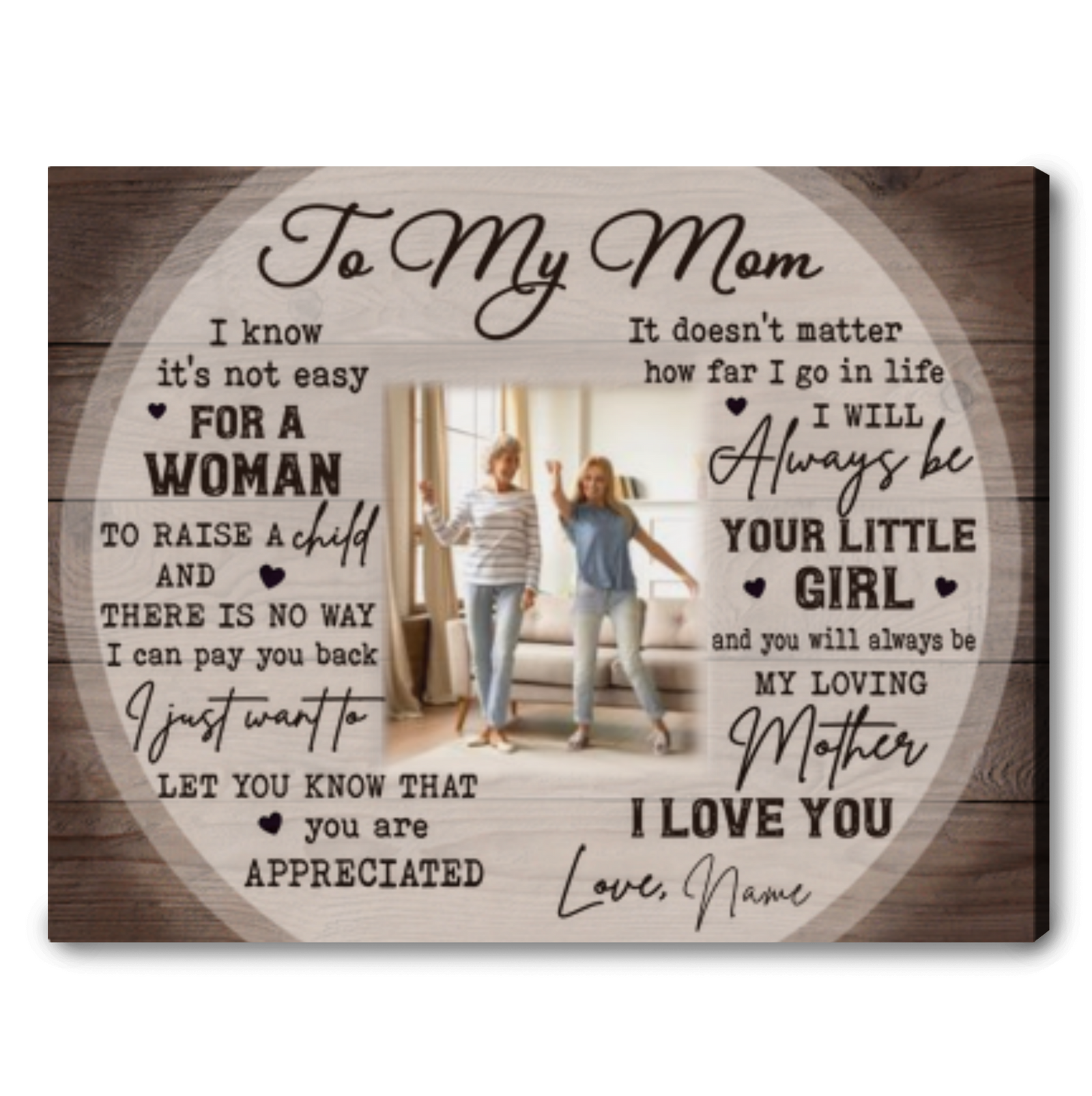Unique Gift Ideas For Mom Personalized Photo Canvas Print To My Mom From Daughter