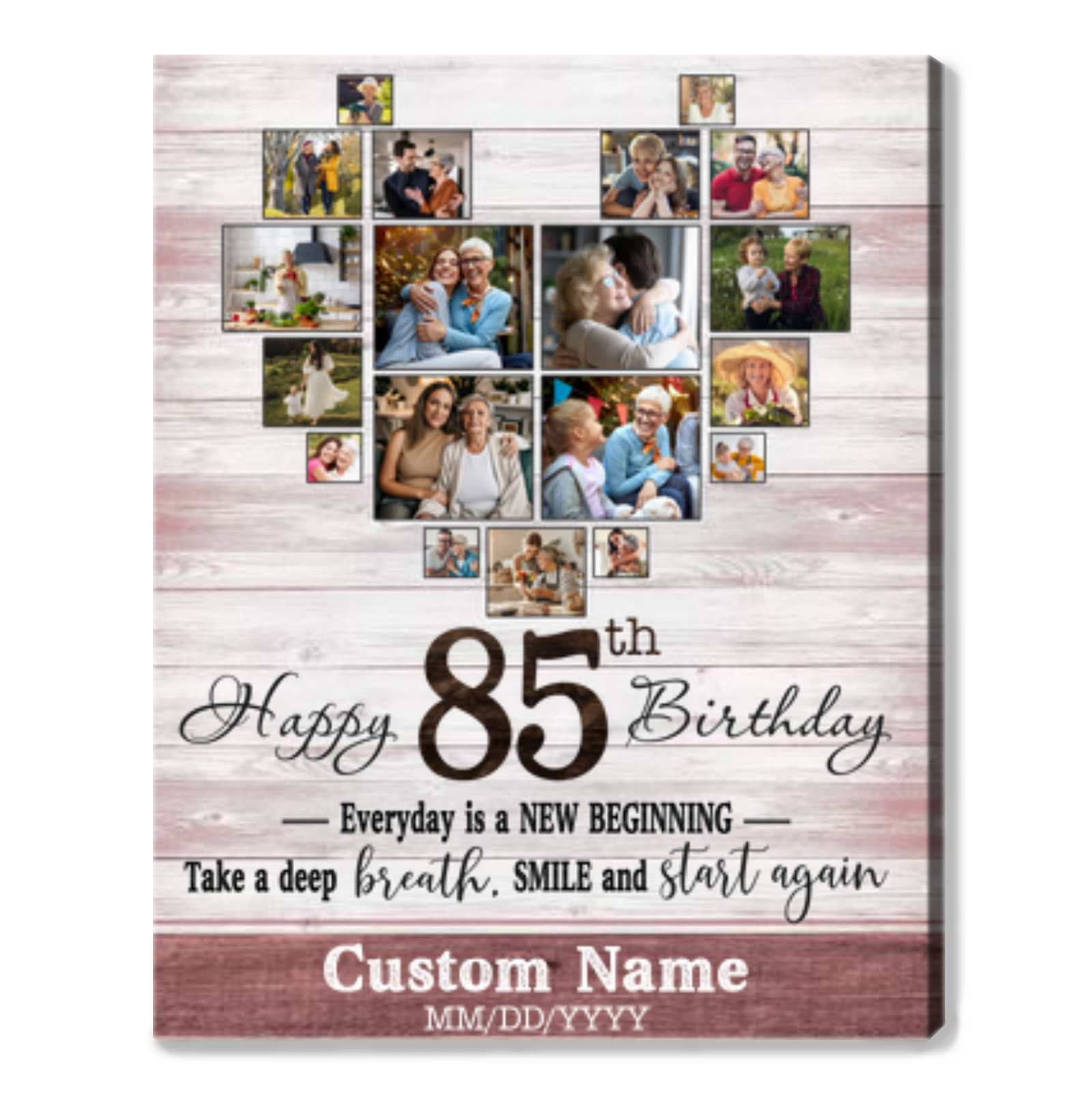 Personalized 85th Birthday Gift Idea Photo Canvas Print For 85th Birthday