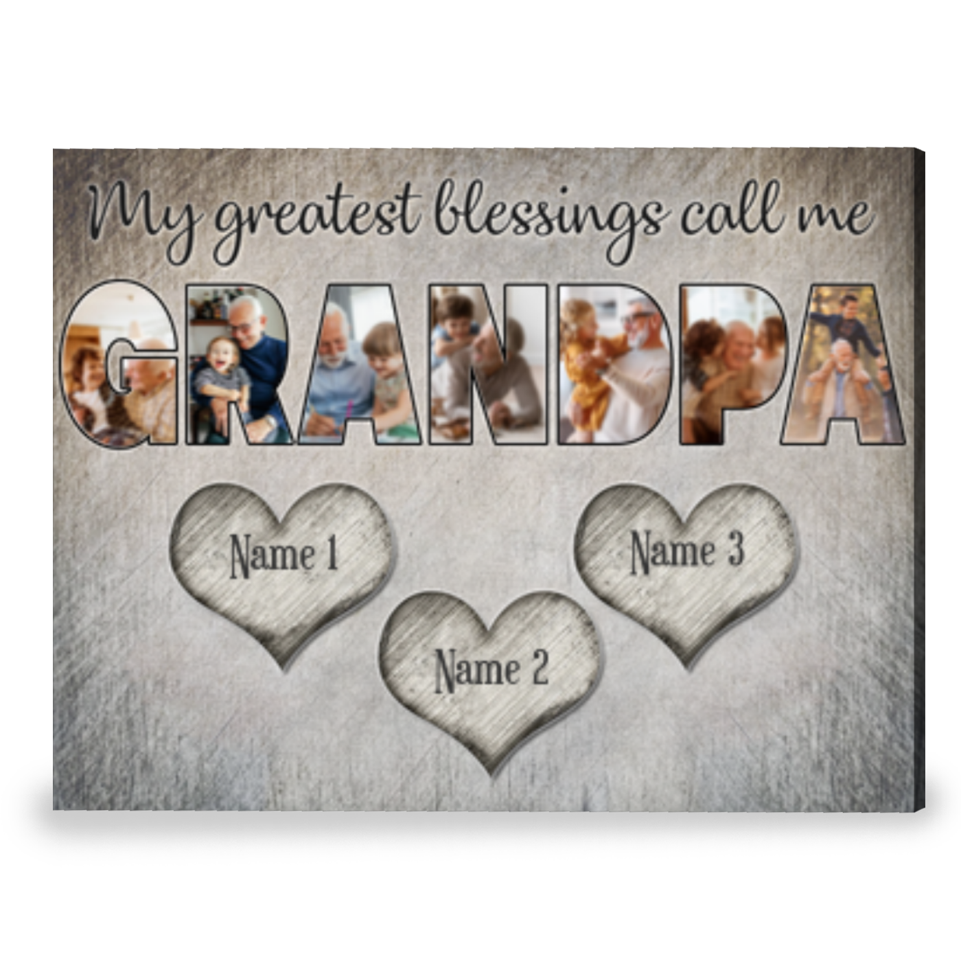 Great Gift For Grandpa On Christmas Personalized Grandfather Gift Canvas Print