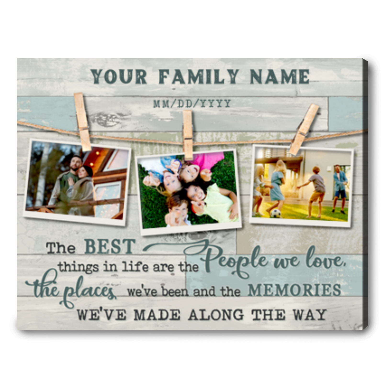 New Home Gift Ideas For Family Personalized Family Photo Canvas Print