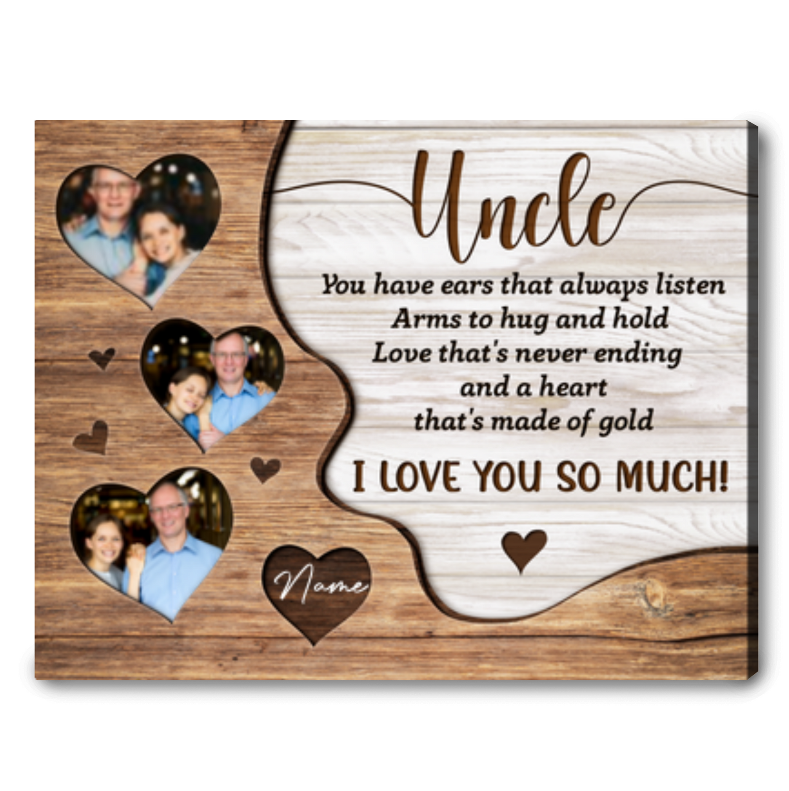 Personalized Gift For Uncle From Niece Canvas Print Gift For Uncle