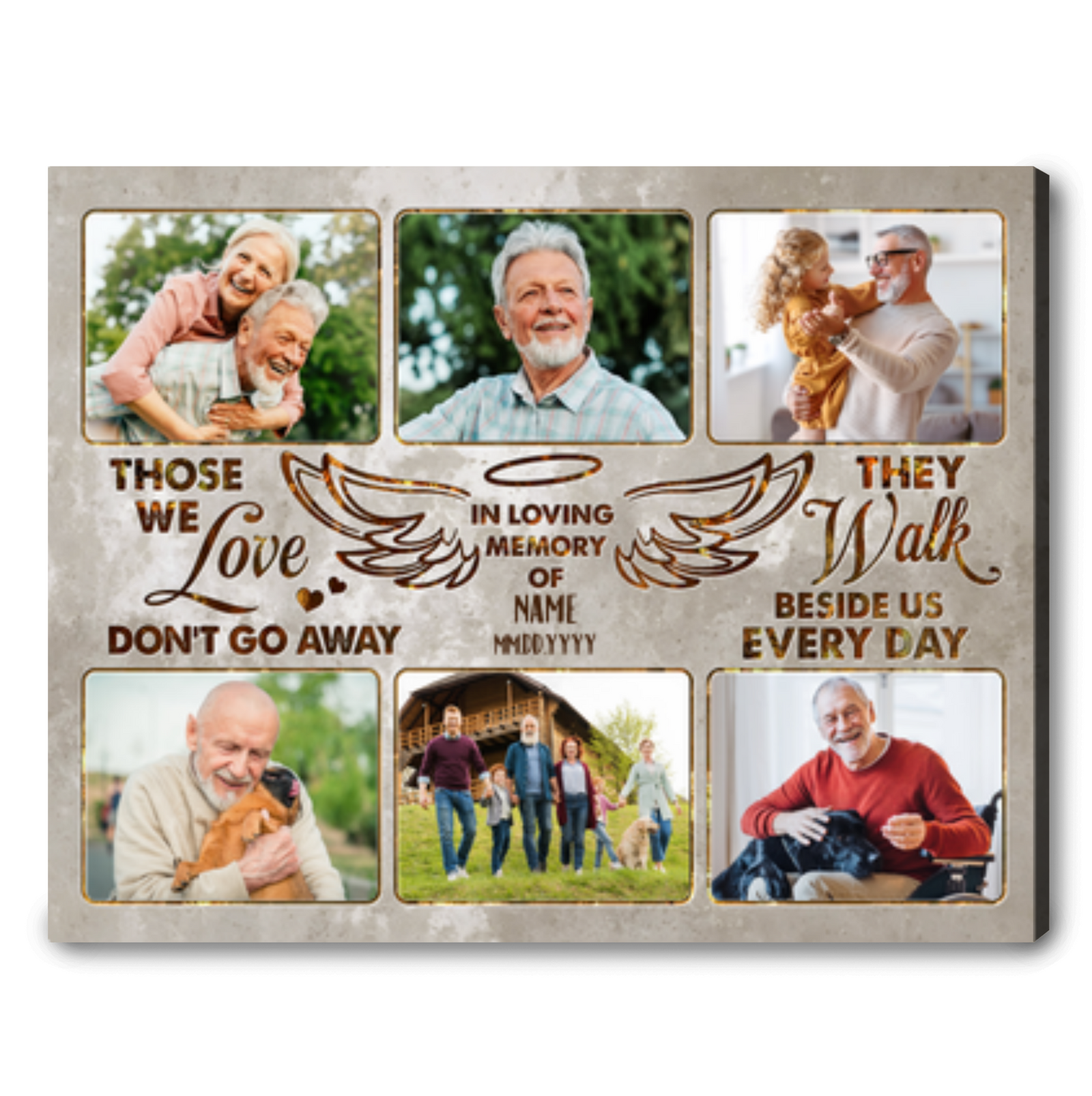 Memorial Photo Collage Gift Personalized Remembrance Canvas Print