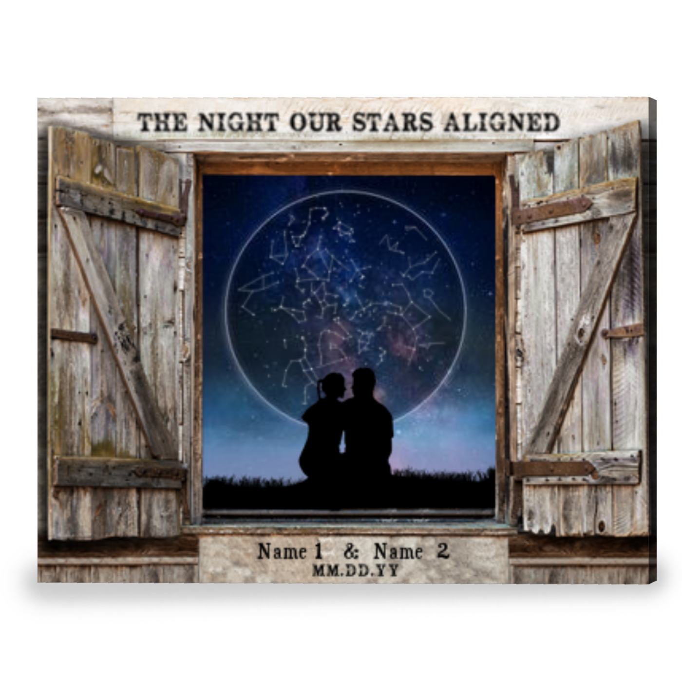 Personalized Star Constellation Map Anniversary Gift For Couple Canvas Print