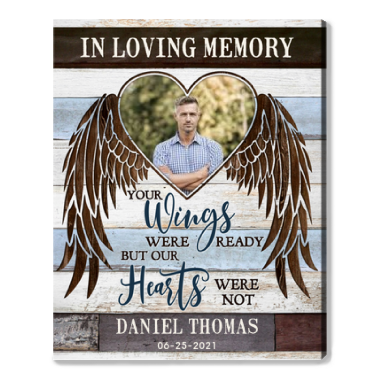Personalized Memorial Photo Gift Ideas Your Wings Were Ready Print Canvas