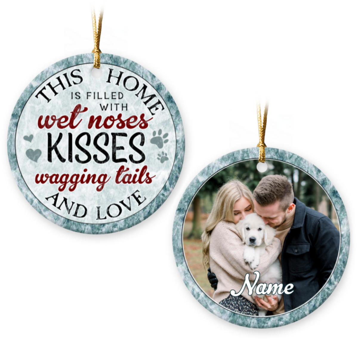 Unique Christmas Gift For Dog Lover Pet Photo Ceramic Ornament