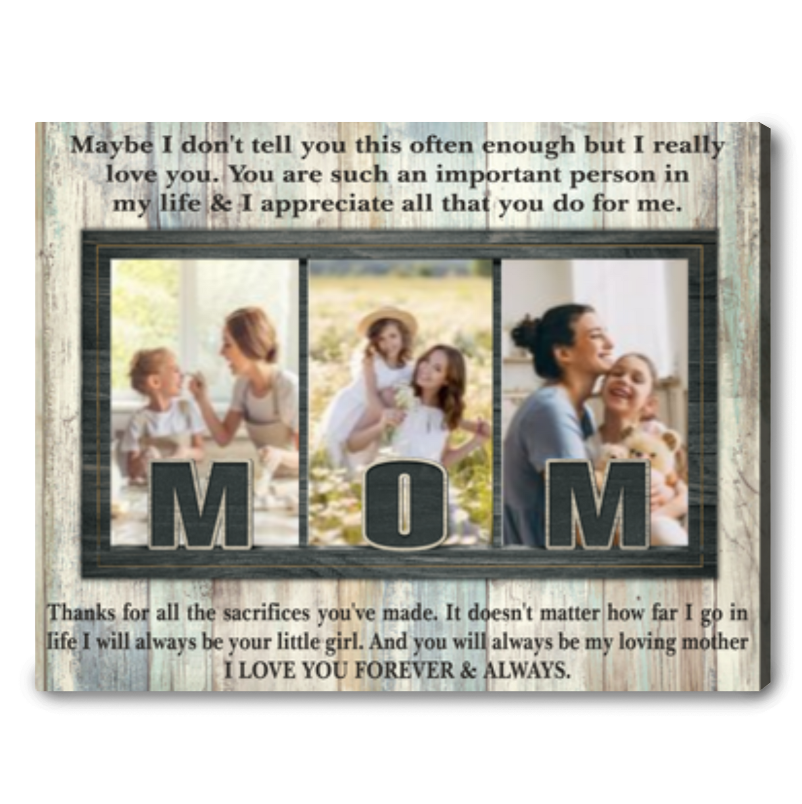 Meaningful Gift For Mom On Mother's Day Custom Photos Mom Canvas Print