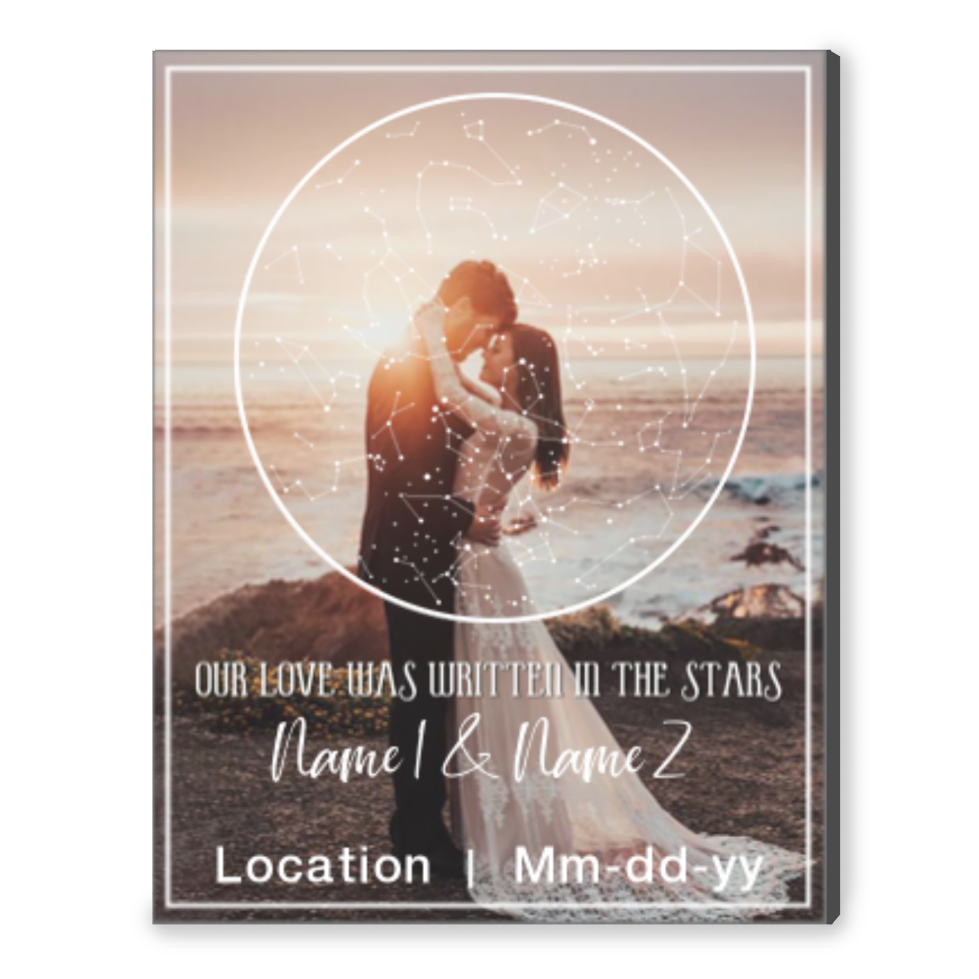 Wedding Star Map Gift Personalized Photo Gift Canvas Print Wall Art