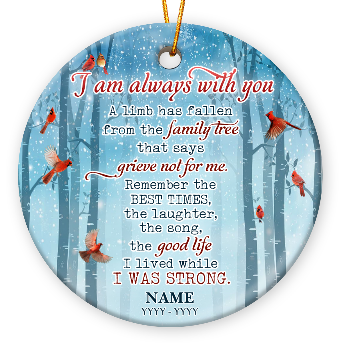 Custom Memorial Christmas Ceramic Ornament Unique Sympathy Gift