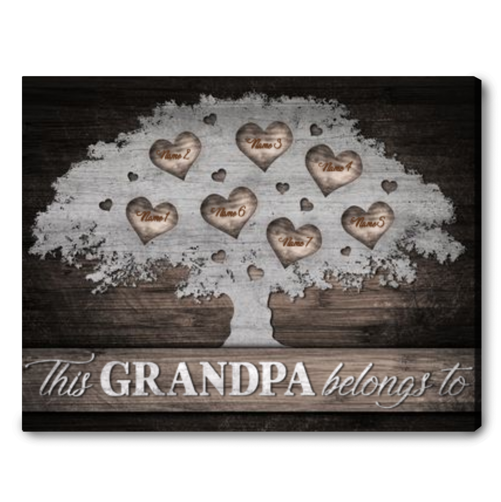 Best Father's Day Gift For Grandpa Custom Names Canvas Wall Art For Grandpa