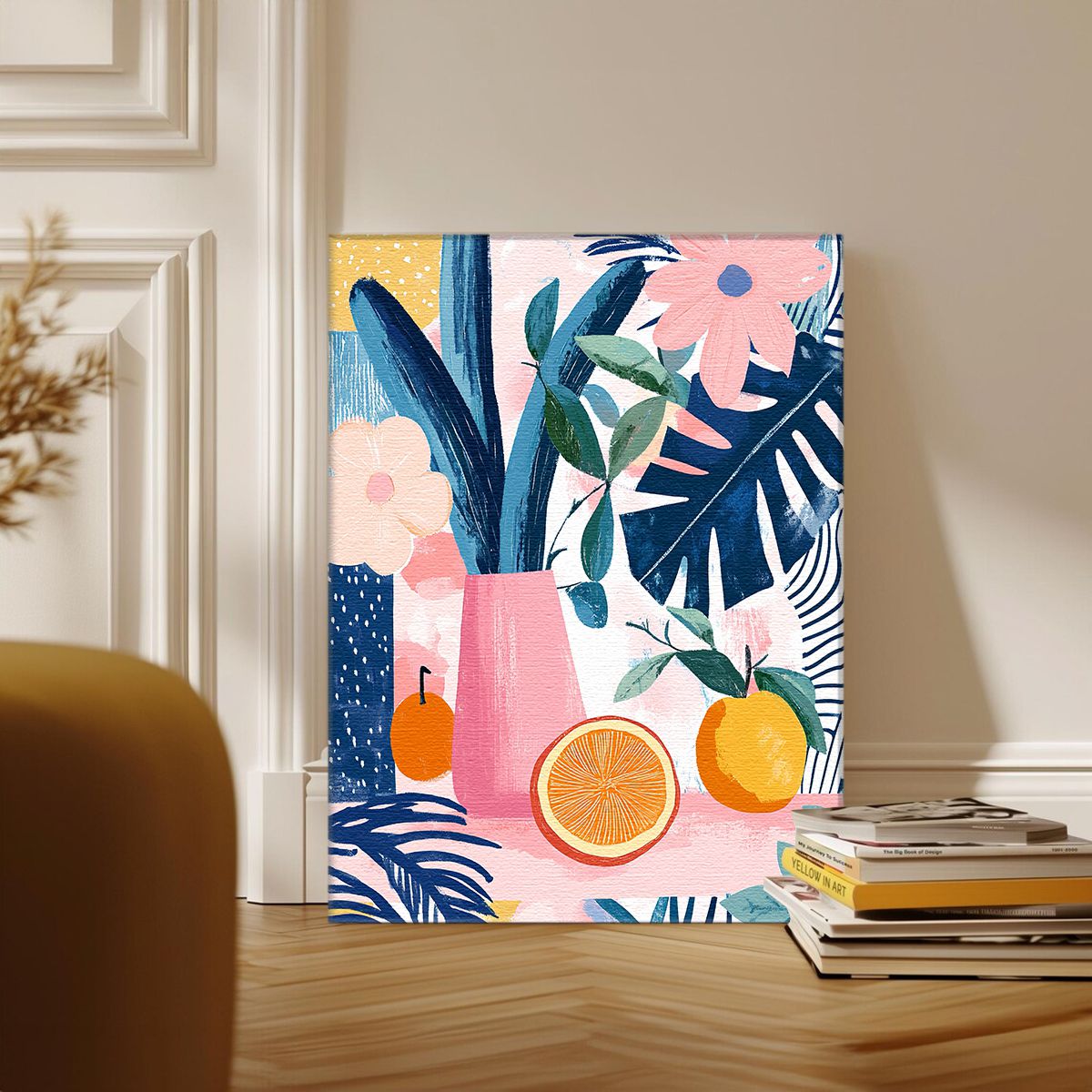 Vibrant Tropics Abstract Floral Canvas Print for Living Room