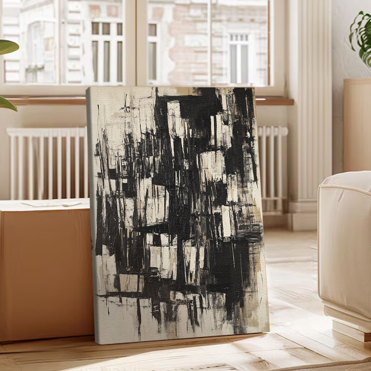 Urban Noir Abstract Canvas Print for Living Room