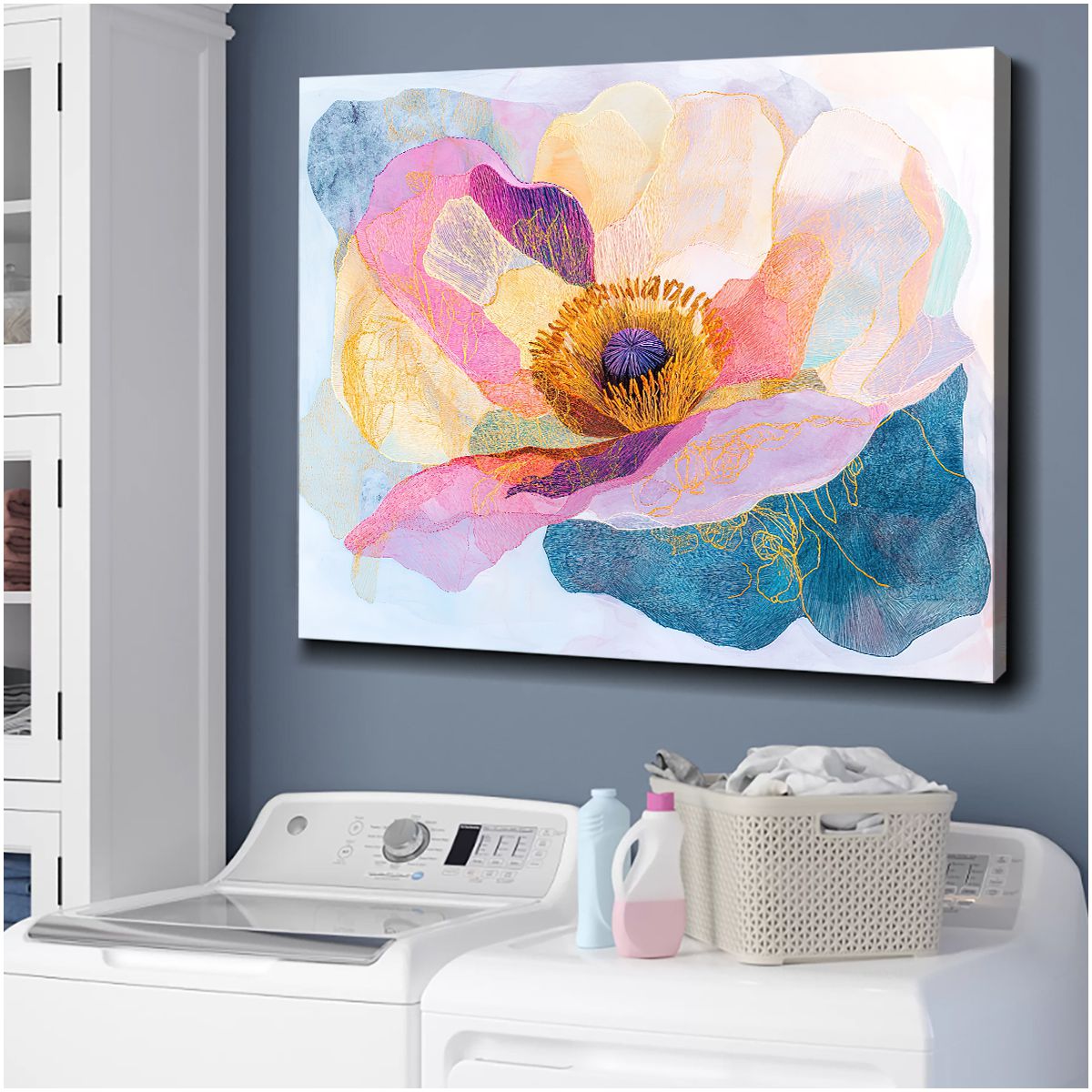 Floral Radiance Abstract Floral Canvas Print for Living Room