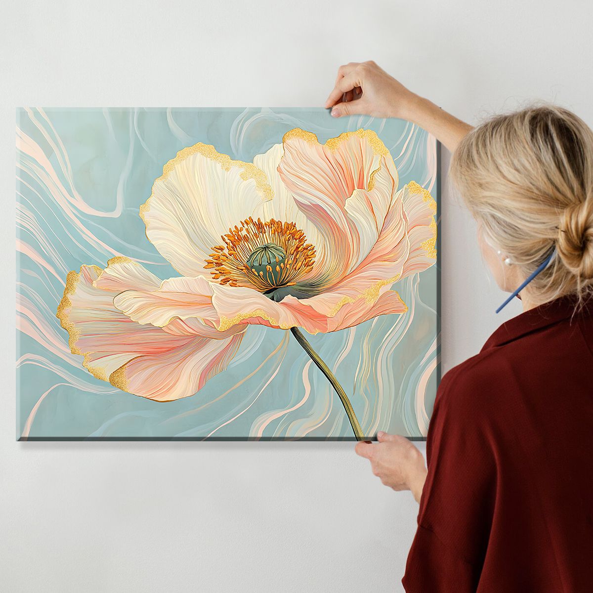 Breeze Floral Abstract Floral Canvas Print for Living Room