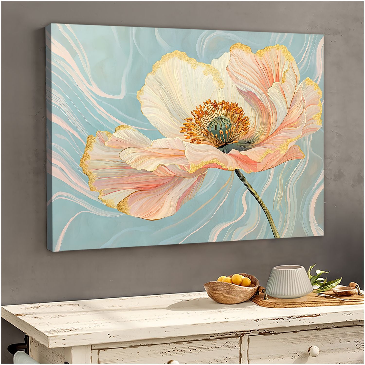 Breeze Floral Abstract Floral Canvas Print for Living Room