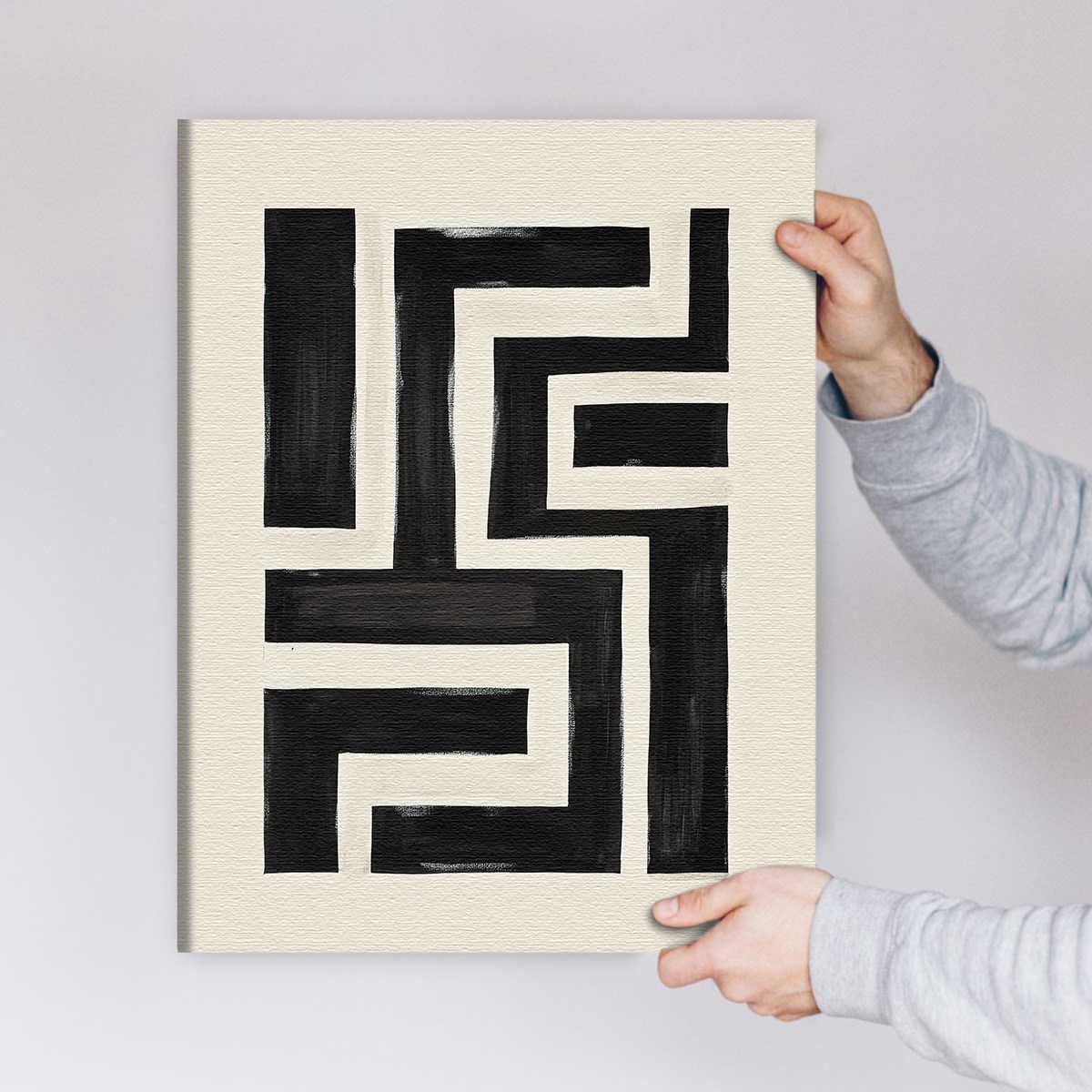 Modern Maze Abstract Canvas Print for Living Room