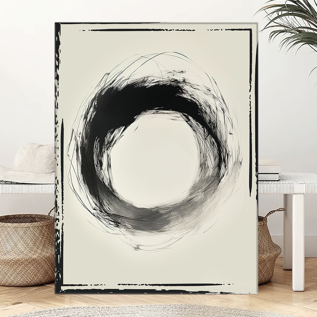 Zen Circle Abstract Canvas Print for Living Room
