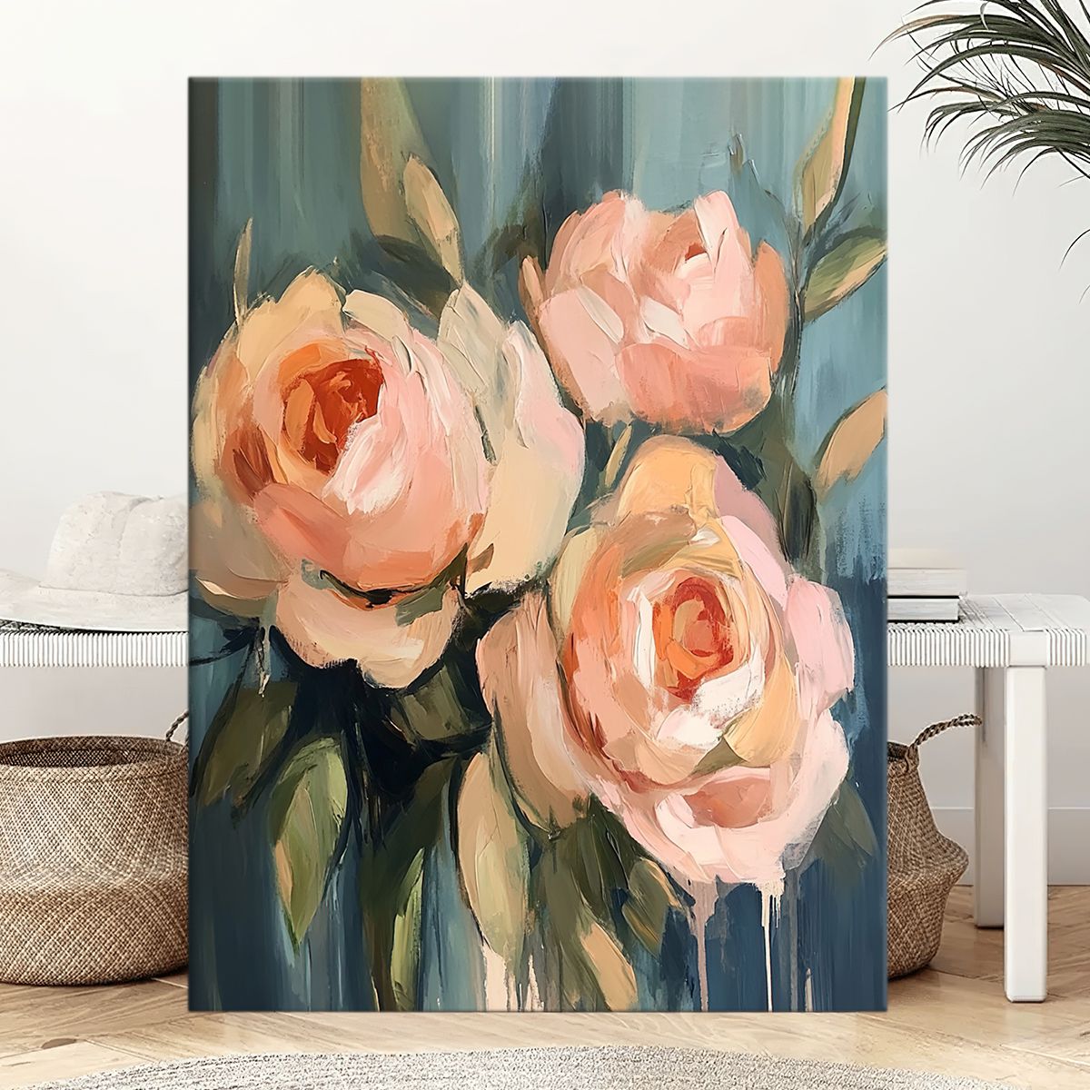 Blooming Grace Abstract Floral Canvas Print for Living Room
