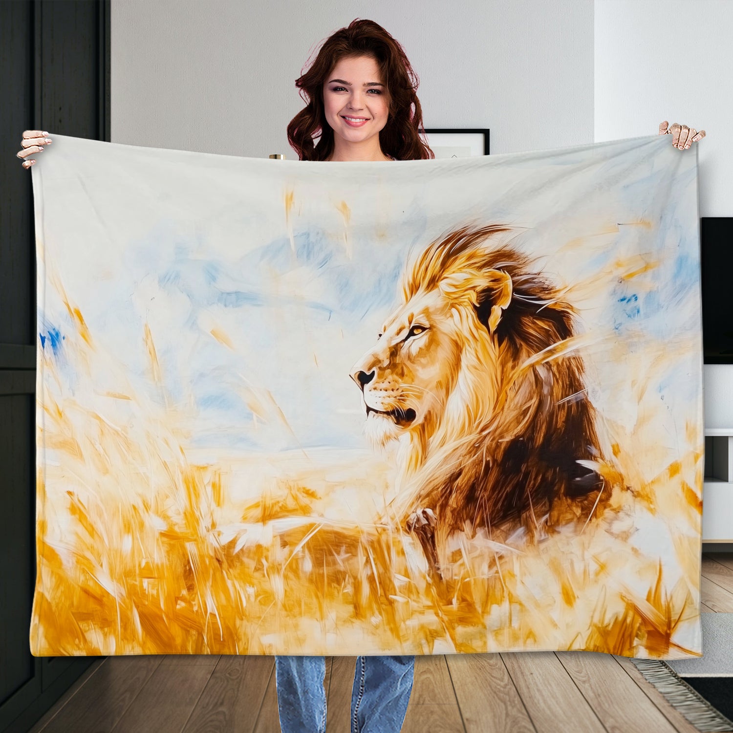 Majestic Lion Fine Art Oil Painting on Canvas