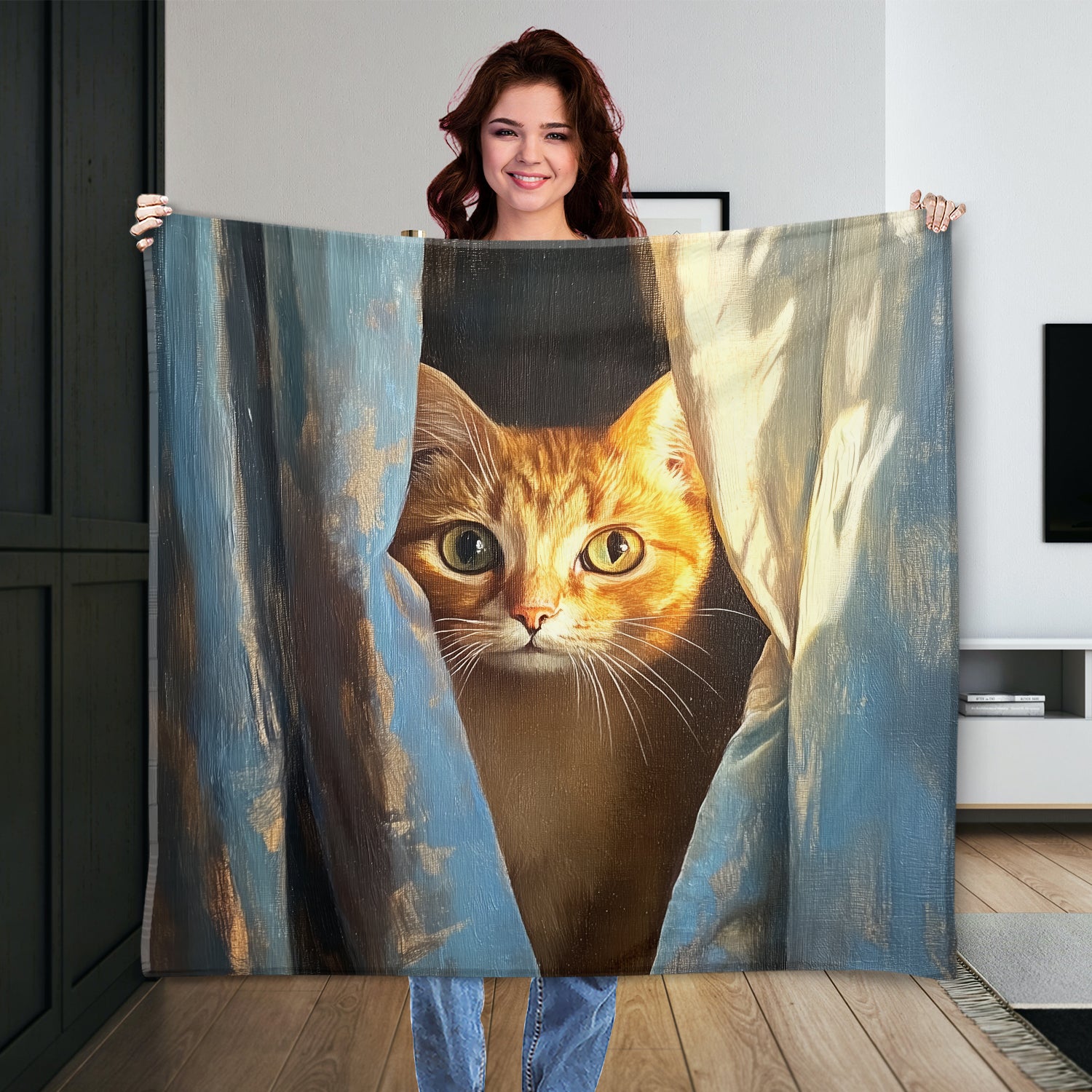 Cat at Window - Fine Art Oil Style Canvas Wall Art