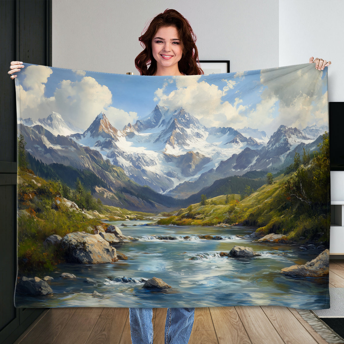 Mountain Landscape Fine Art Oil Painting Canvas Print