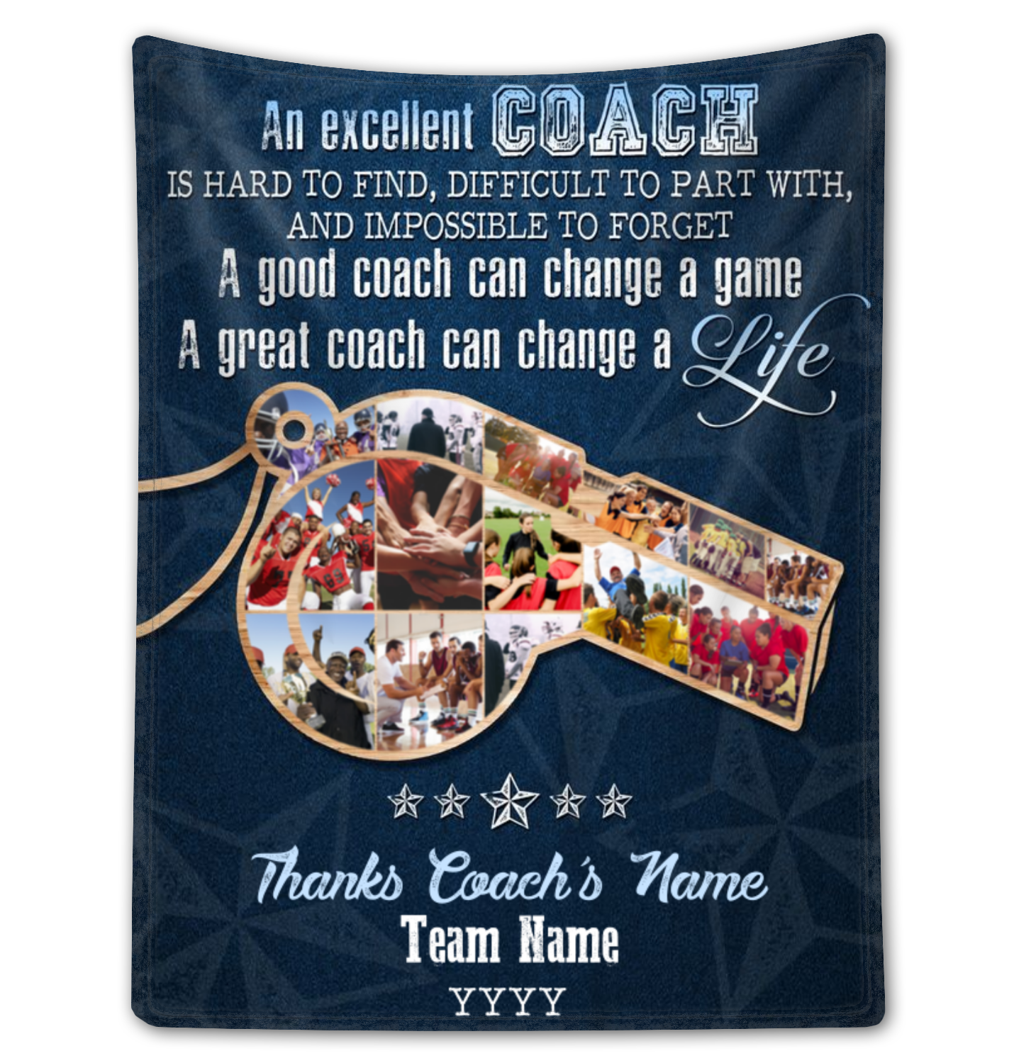 Customized Thank You Coach Blanket Sport Gift For Coach From Team